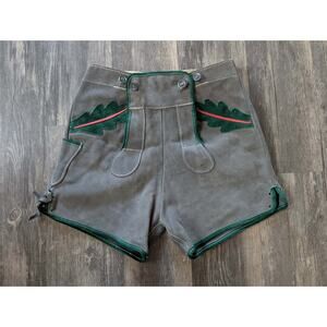 Boys Lederhosen German Gray Bavarian Suede Leather Shorts Costume Leprechaun